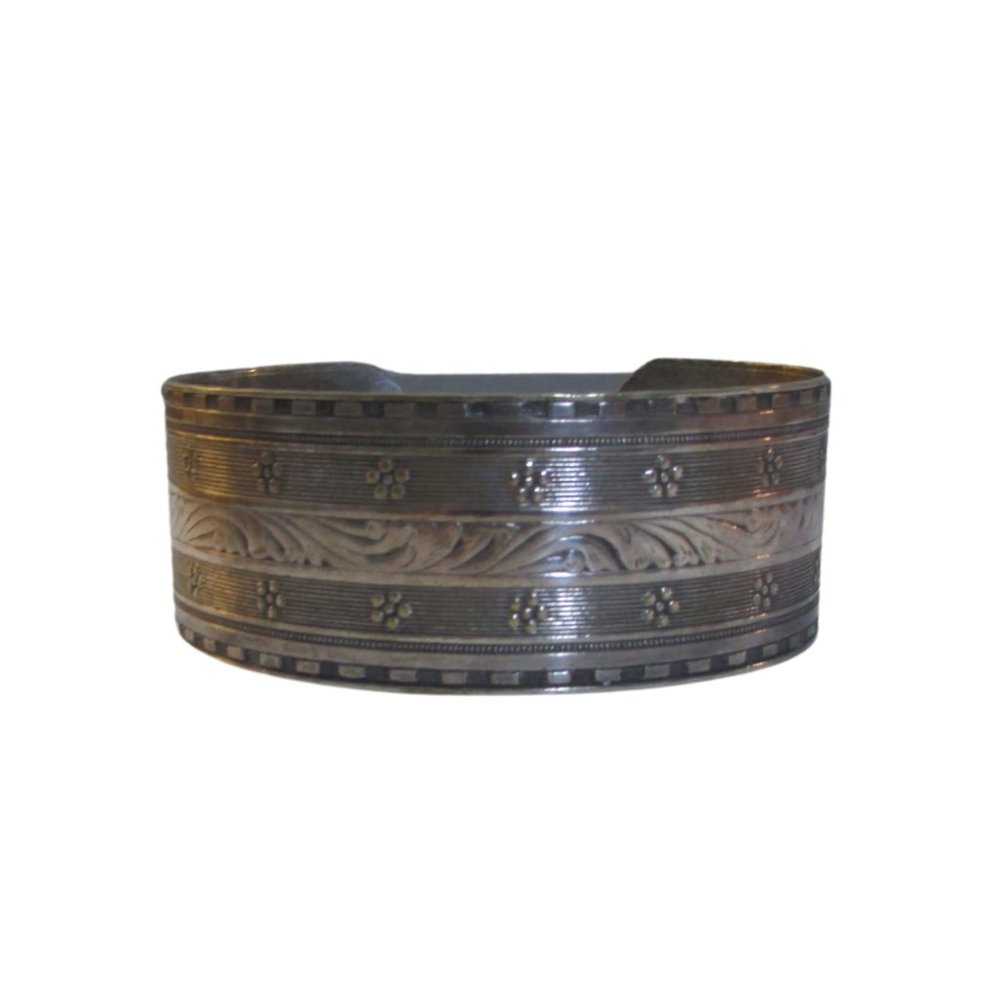 Vintage (1970s) Silver Plated Cuff Bracelet